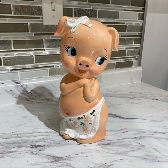 Vintage Pig Piggy bank kitschy cute coin bank - Picture 5 of 9